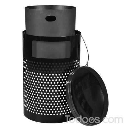 Landscape Series Outdoor Metal Trash Can with Lid 40 Gallon Todoos