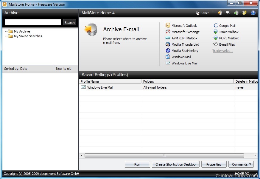 MailStore Home Free Copia de seguridad de los correos electrónicos de