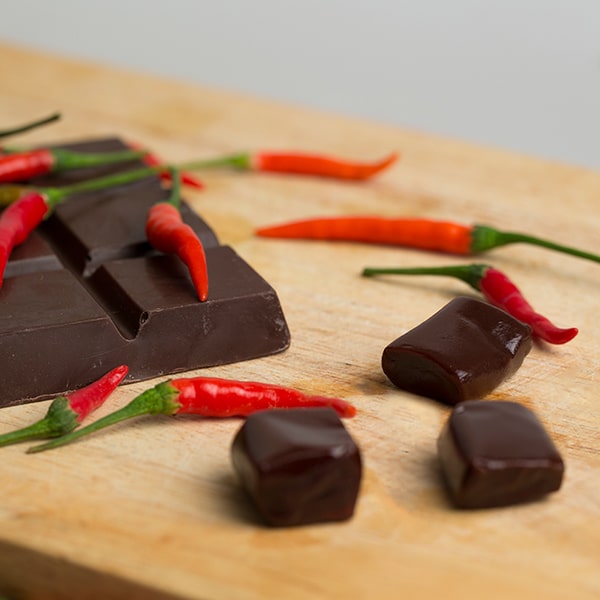 CHILLI DARK CHOCOLATE CARAMELS TOFFIMELT by Rami Haikal