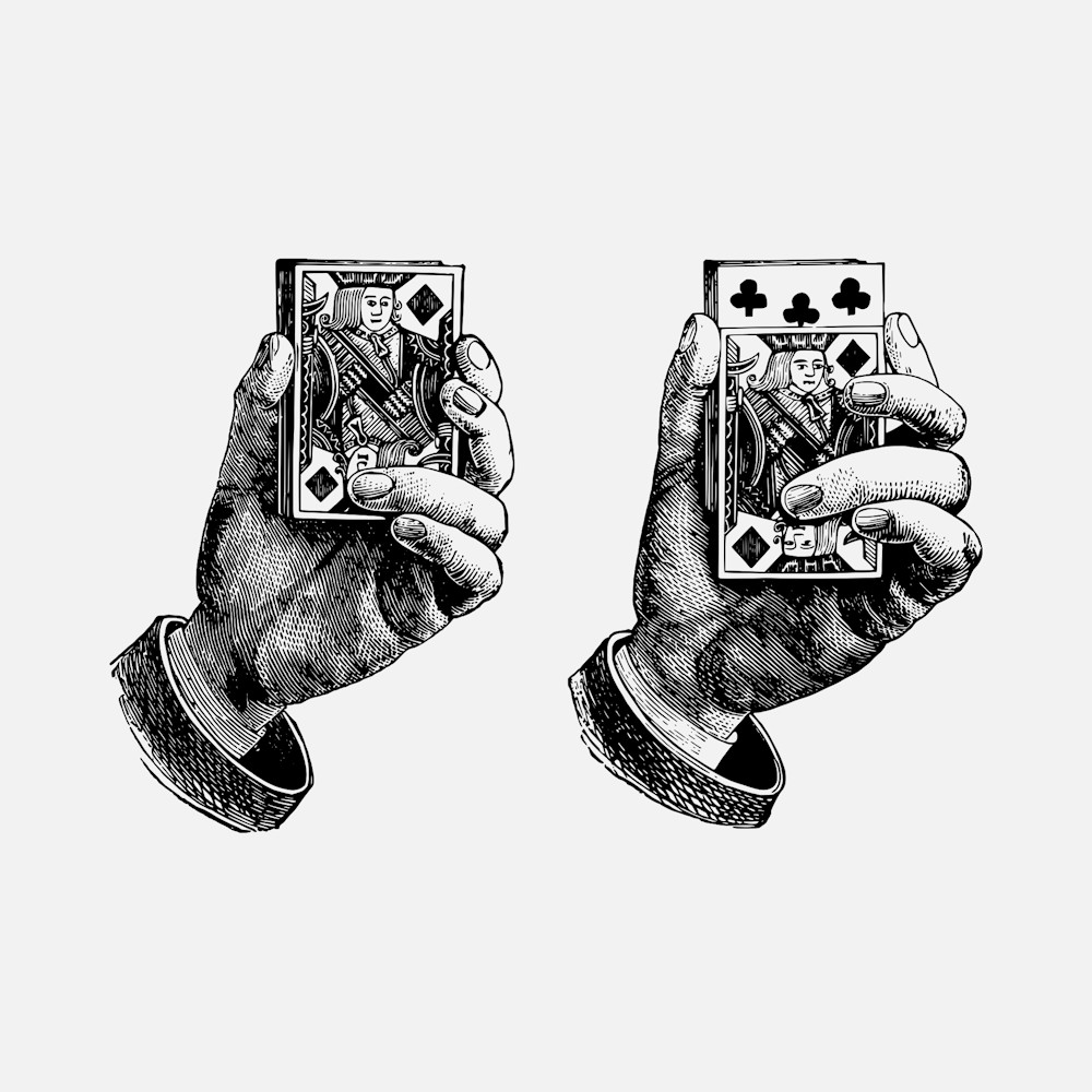 Card Hands Magic Trick Vector Tofujoe