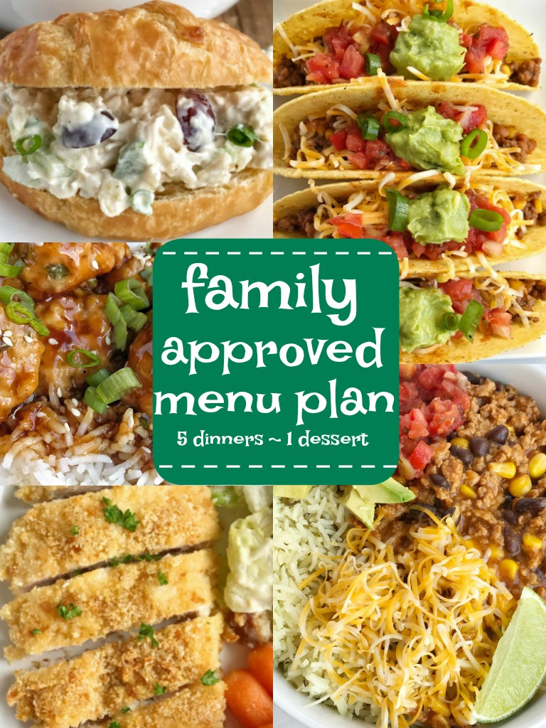 Family Approved Menu Plan week 9 Together as Family