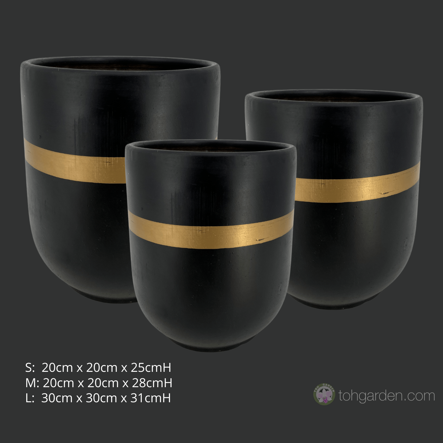 Black Ceramic Pot Toh Garden Singapore Orchid Plant & Flower Grower