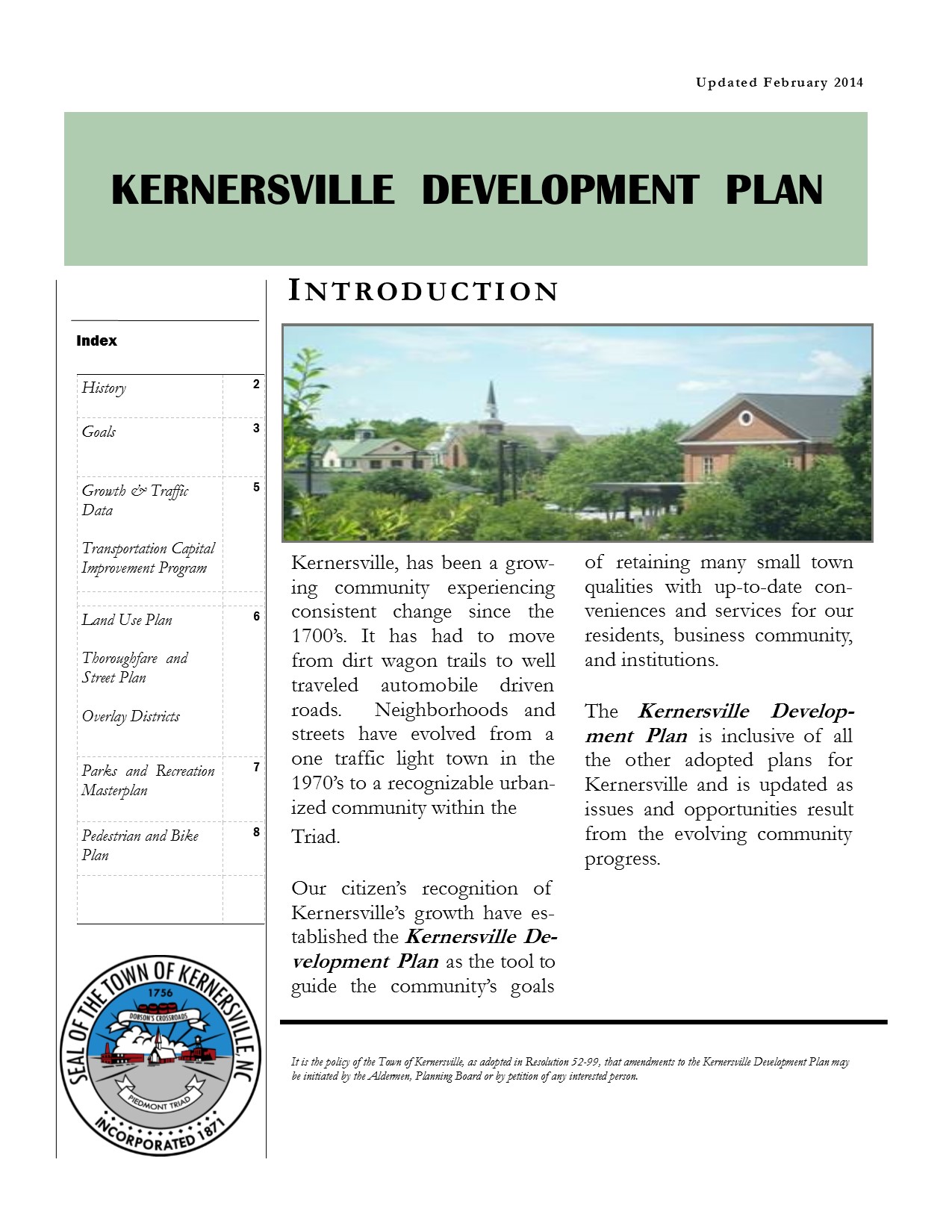 Kernersville Development Plan Town of Kernersville