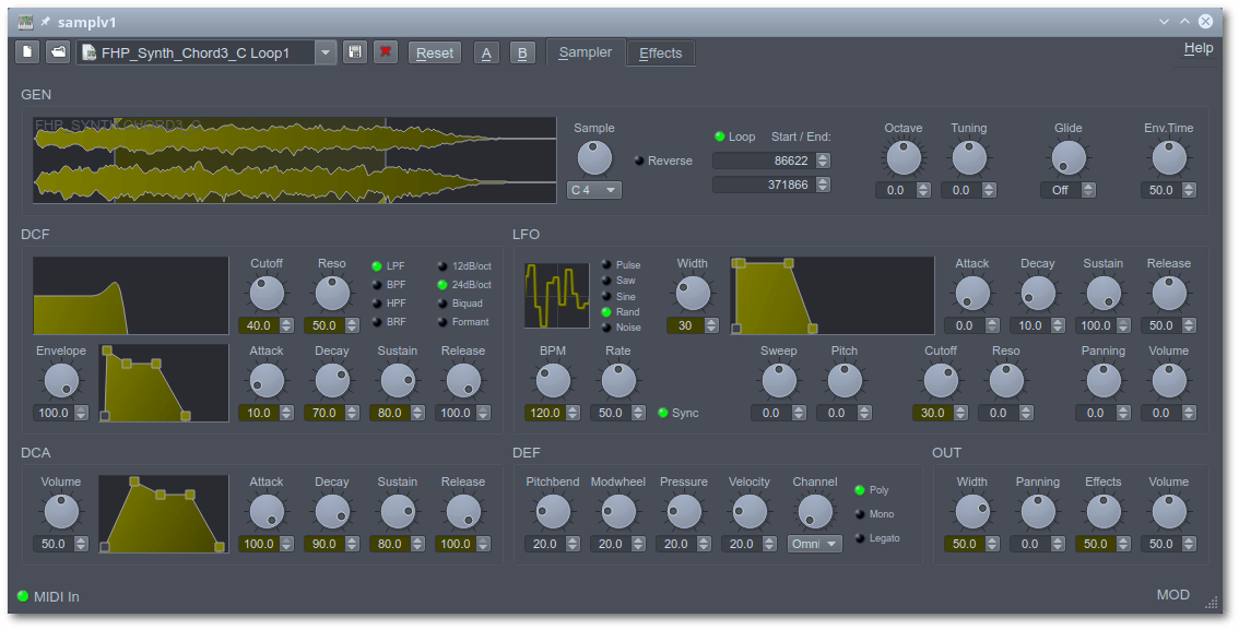 samplv1 OldSchool Polyphonic Sampler The Audio File