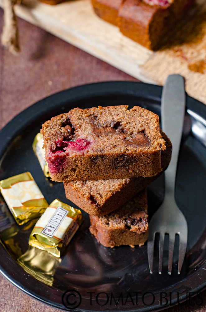 Chocolate Raspberry Banana Bread With Barley Flour