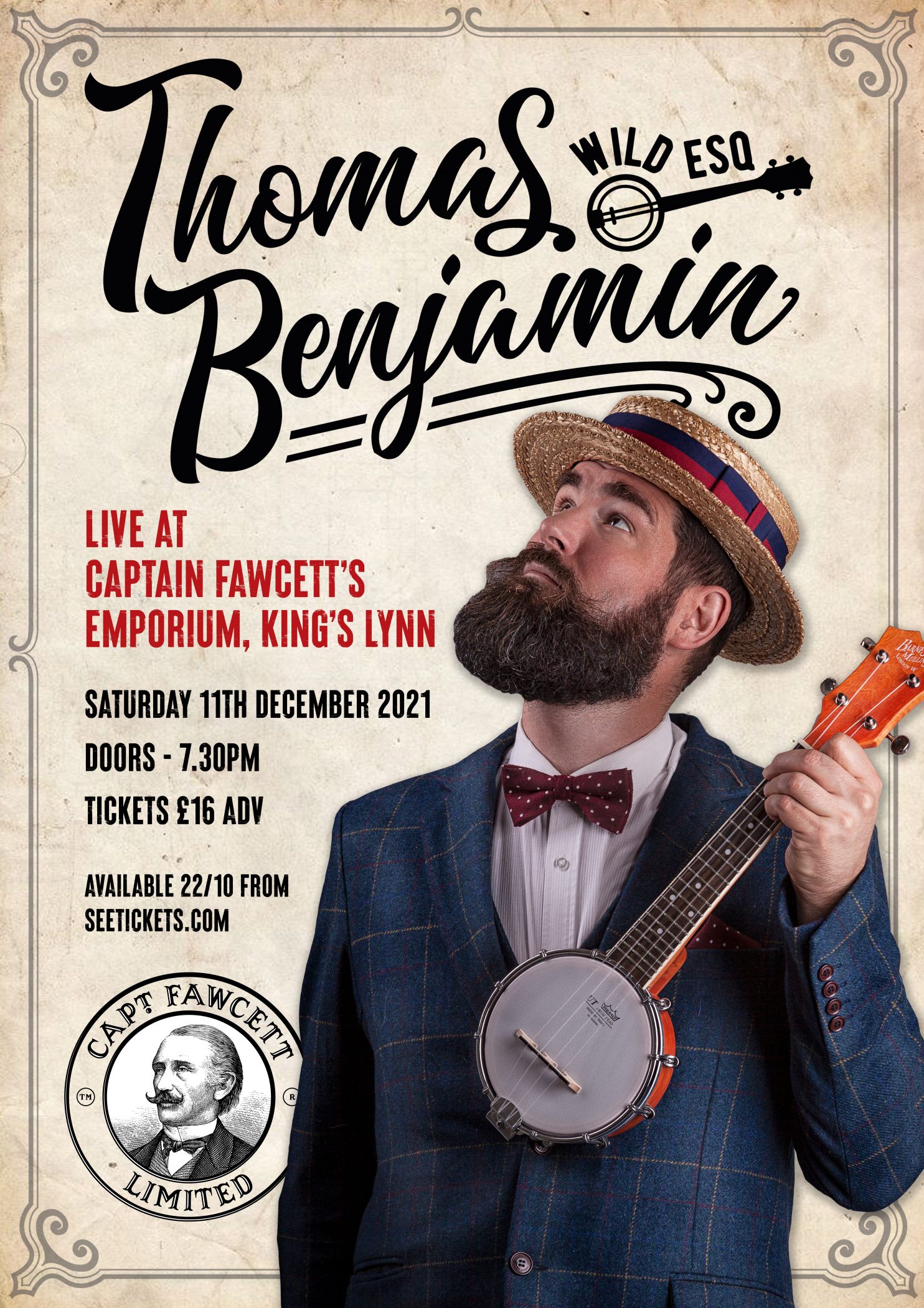 Live At Captain Fawcett's Emporium Tickets Now On Sale! Thomas
