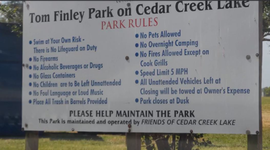 Tom Finley Park at Cedar Creek Lake