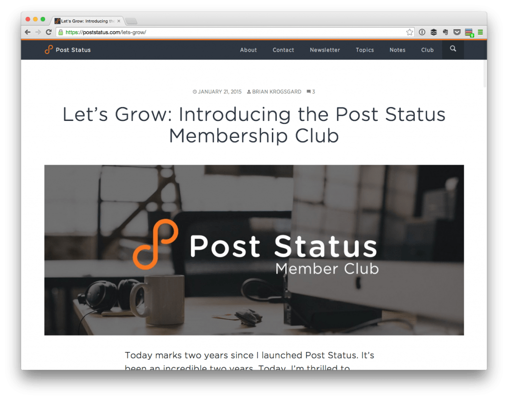 Why I Back Post Status Tom McFarlin