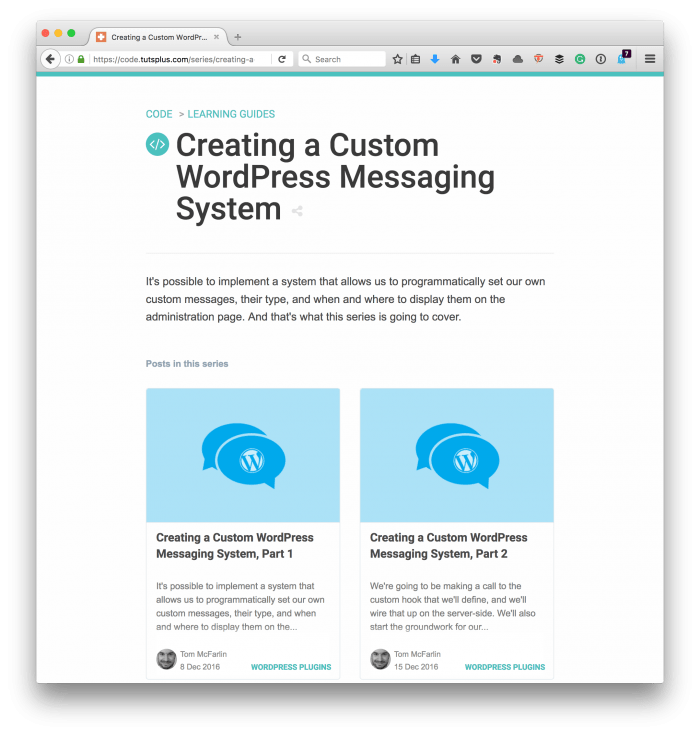WordPress Messages via Custom Code Tom McFarlin
