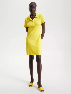 Robe polo 1985 Collection moulante JAUNE Tommy Hilfiger