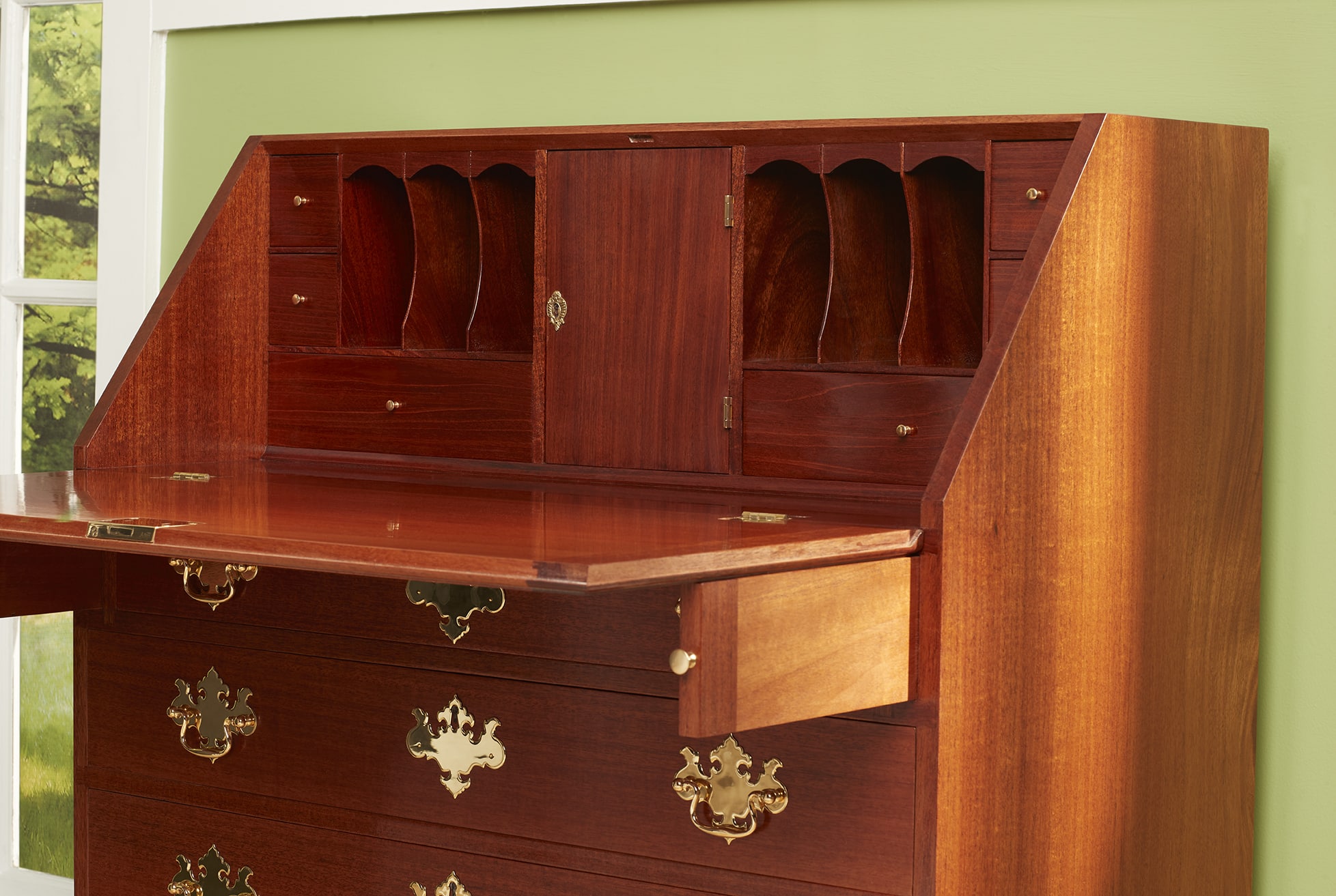 Ribbon Mahogany Slant Top Desk Tommy Mac