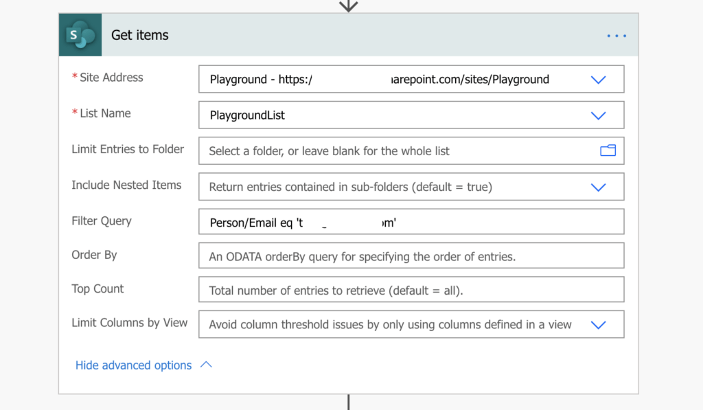 Power Automate filter based on Person or Group column