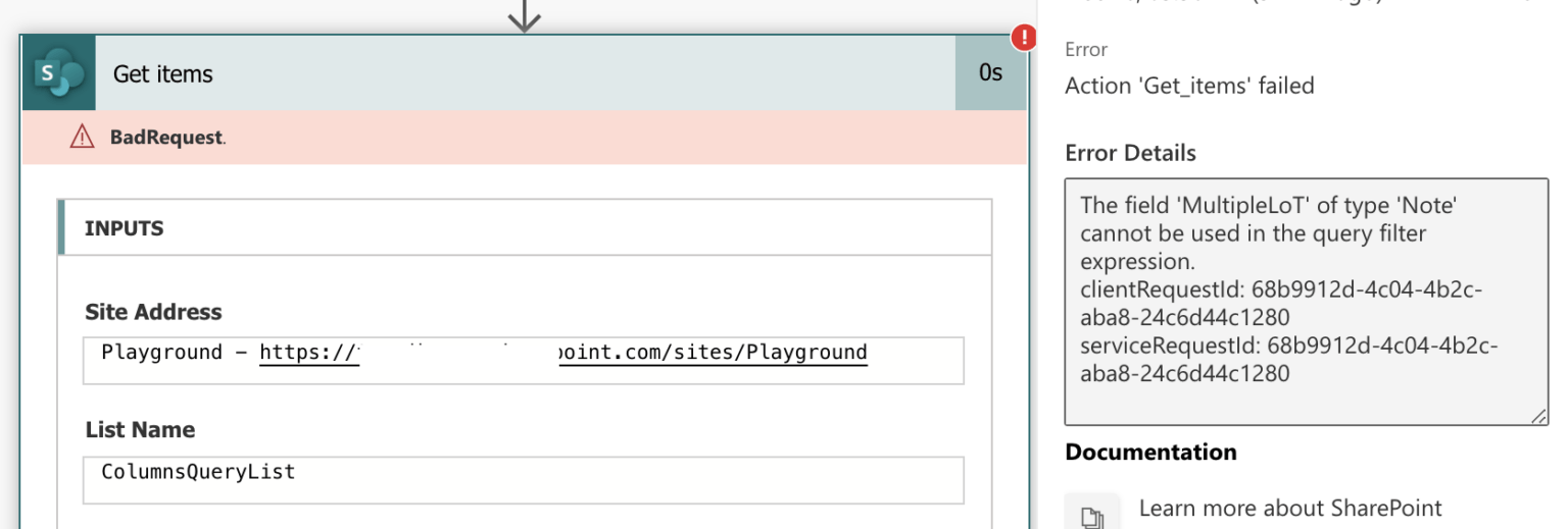 Power Automate filter on Multiple lines of text SharePoint column