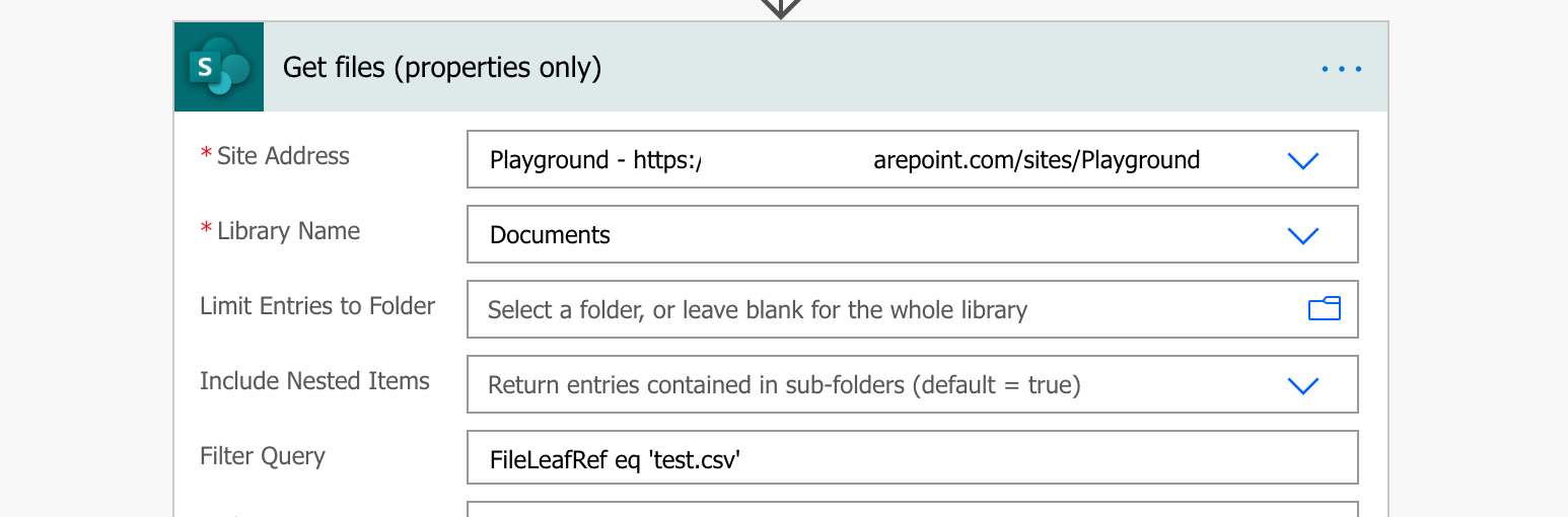 Power Automate to filter files in SharePoint by file name
