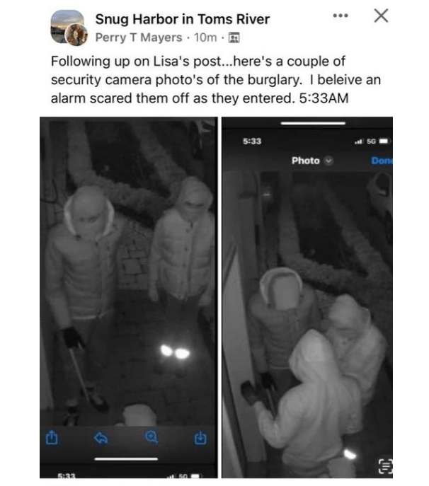 Attempted Burglary in Snug Harbor Section of Toms River