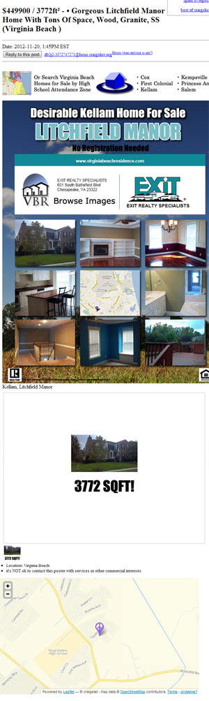 Craigslist Marketing – Tom Taylor In Virginia Beach