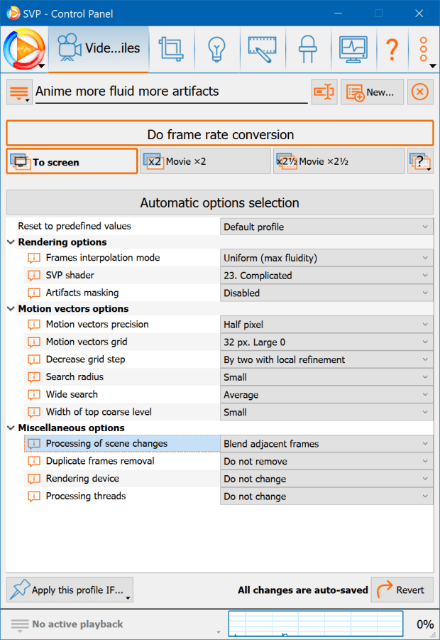 MPV settings + SVP4 settings for Anime Tong's blog