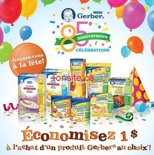 Coupon rabais à imprimer de 1 sur les produits Gerber!