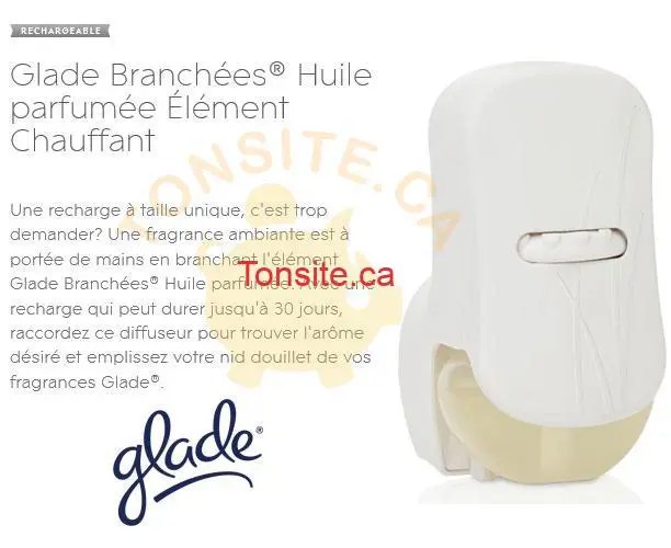 Coupon rabais de 3 sur tout nécessaire de départ GLADE BRANCHÉES!