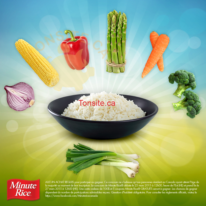 Concours Minute Rice Gagnez 100 et 5 coupons de gratuité pour les