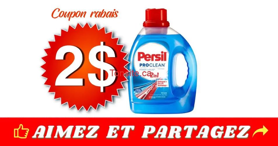 Coupon rabais de 2 sur un détergent à lessive Persil ProClean