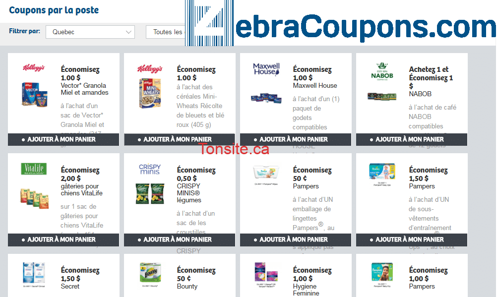 Zebracoupons, le nouveau portail de coupons rabais à recevoir par la poste