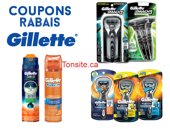 Coupons rabais Gillette