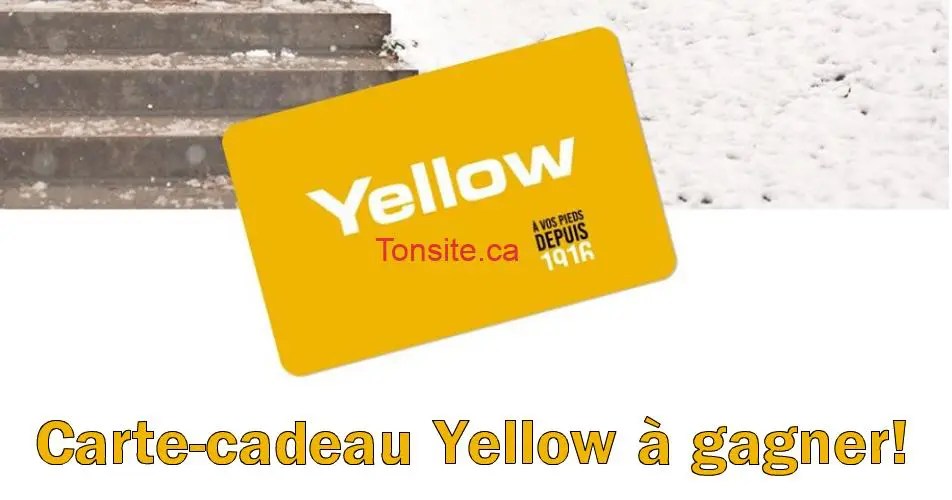 Gagnez une cartecadeau Yellow de 50 utilisable en ligne ou en magasin