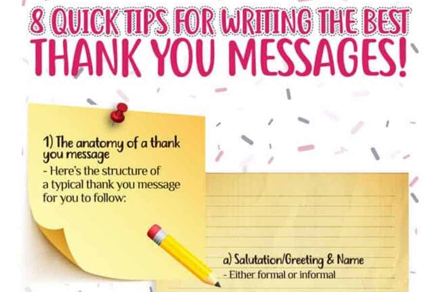 8 Quick Thank You Note Writing Tips Infographic
