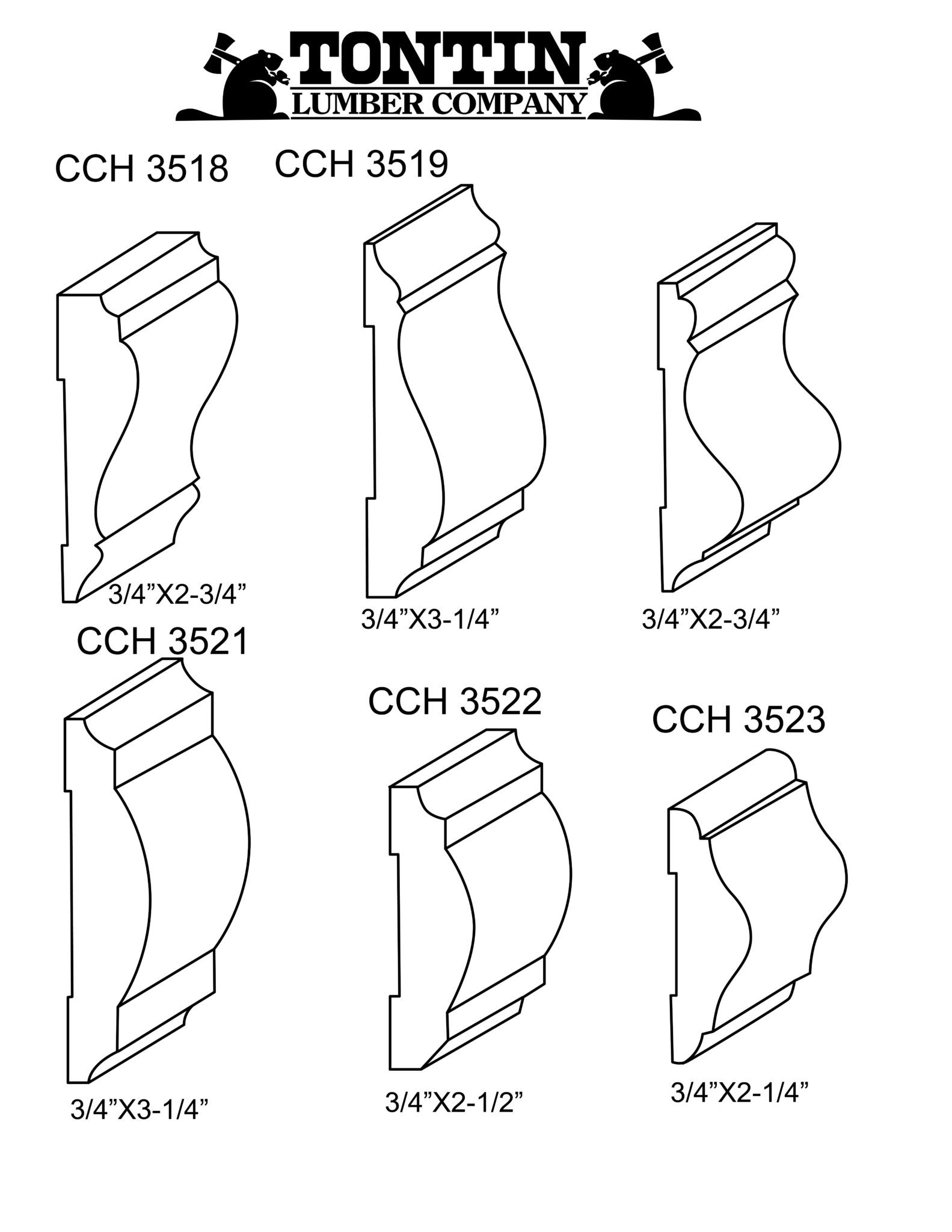 Chair Rail, Panel and Picture Mold Tontin Custom Hardwoods