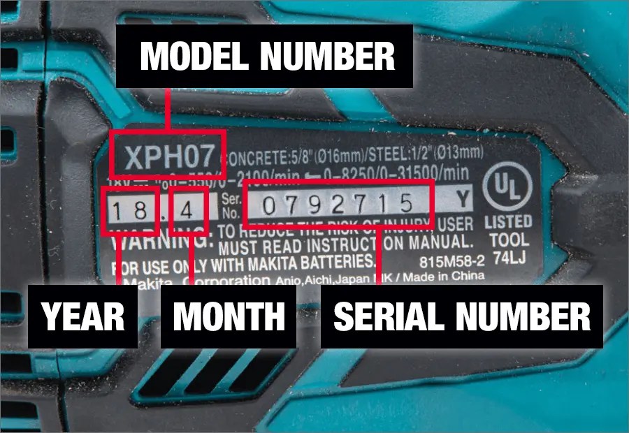 How To Find Model Number Makita Spares