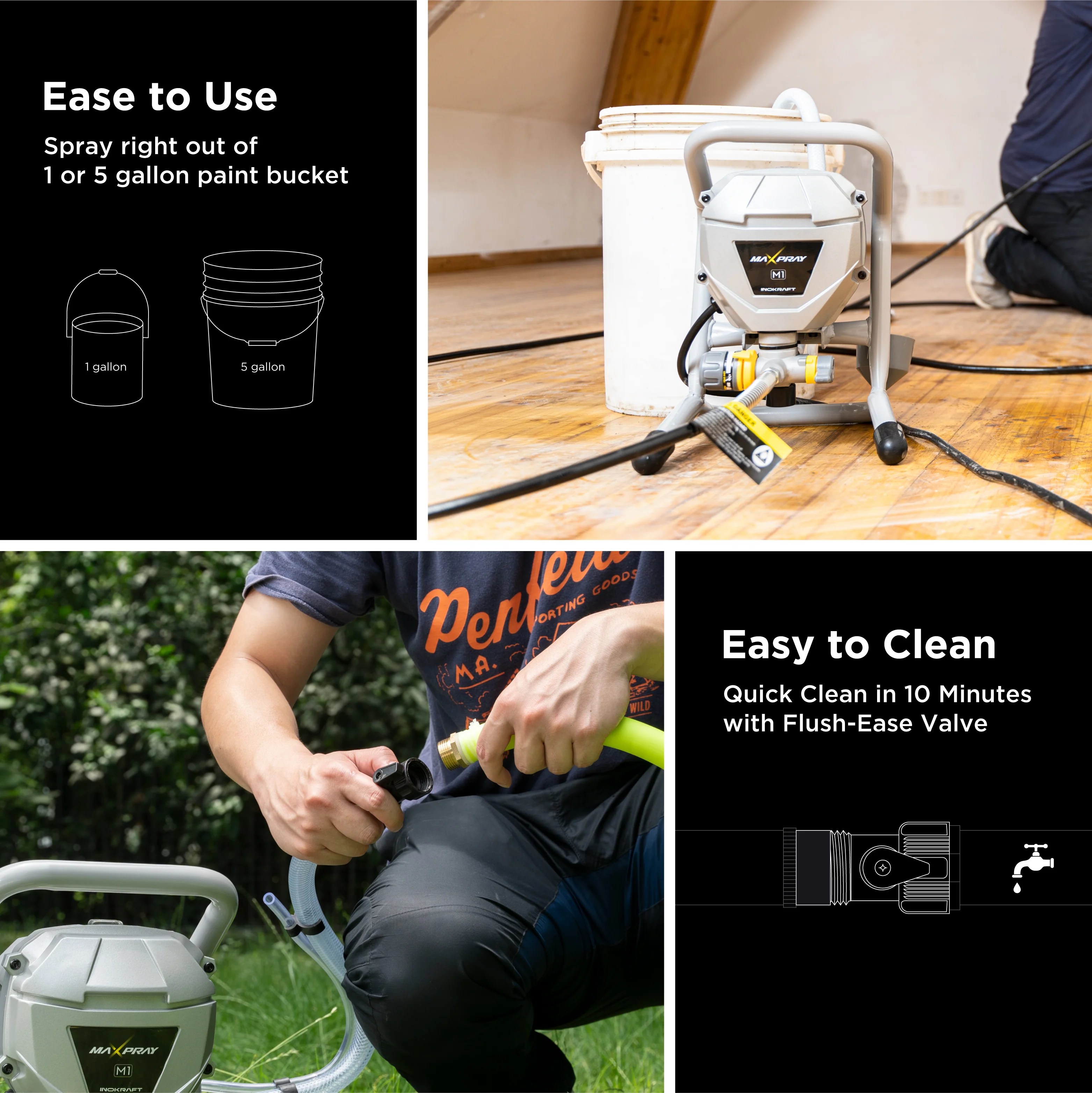 InoKraft MaXpray M1 Airless Paint Sprayer for Home Exterior & House In