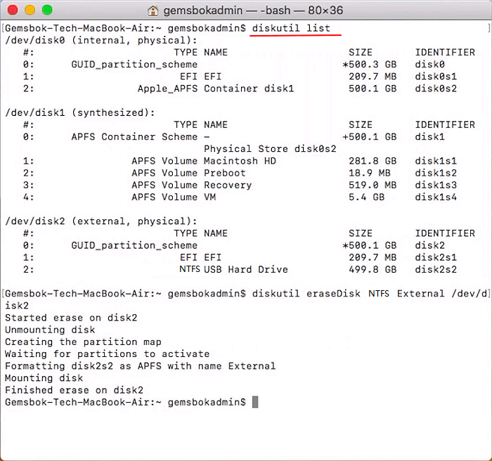 How to Format Disk to NTFS on Mac Using Terminal [2024 Full Guide]