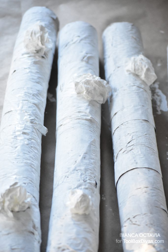 How to Make DIY Faux Birch Logs ToolBox Divas