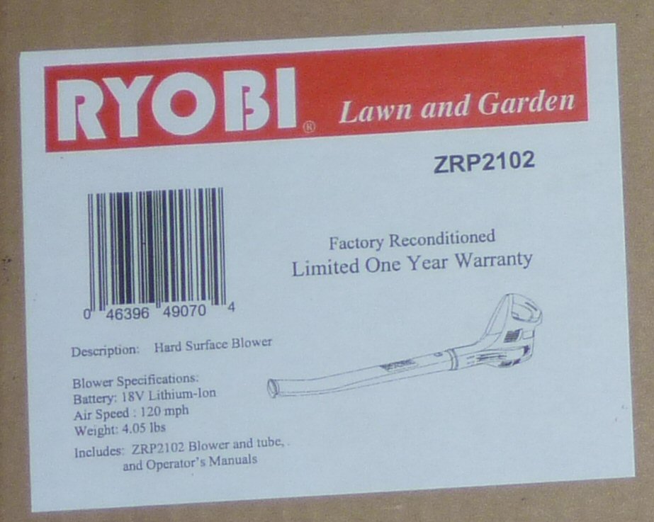Ryobi One+ P2102 18v Cordless Lithium Blower RECONDITIONED | eBay