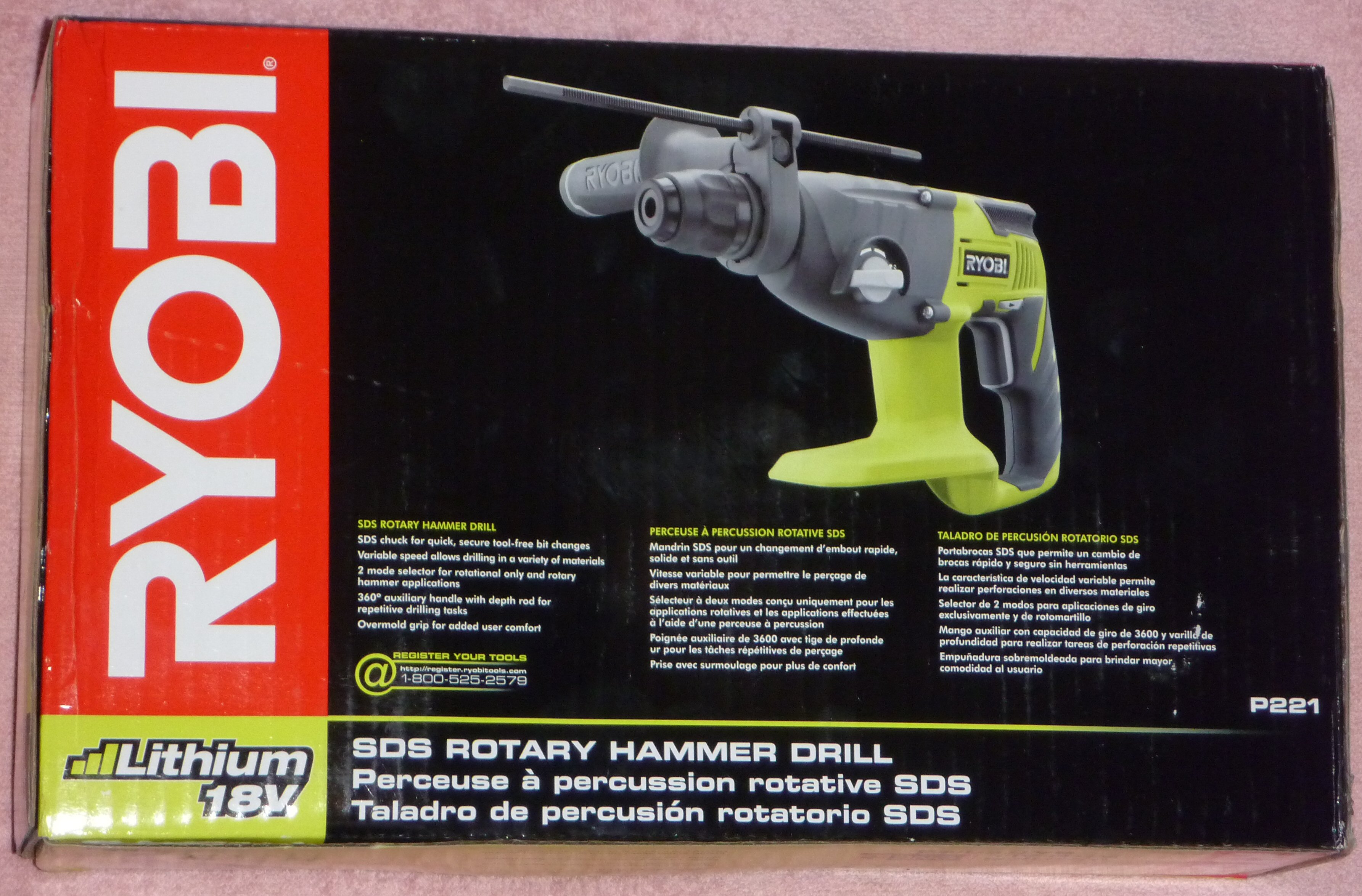 Ryobi One+ P221 18v Cordless SDS Hammer Drill NEW! eBay