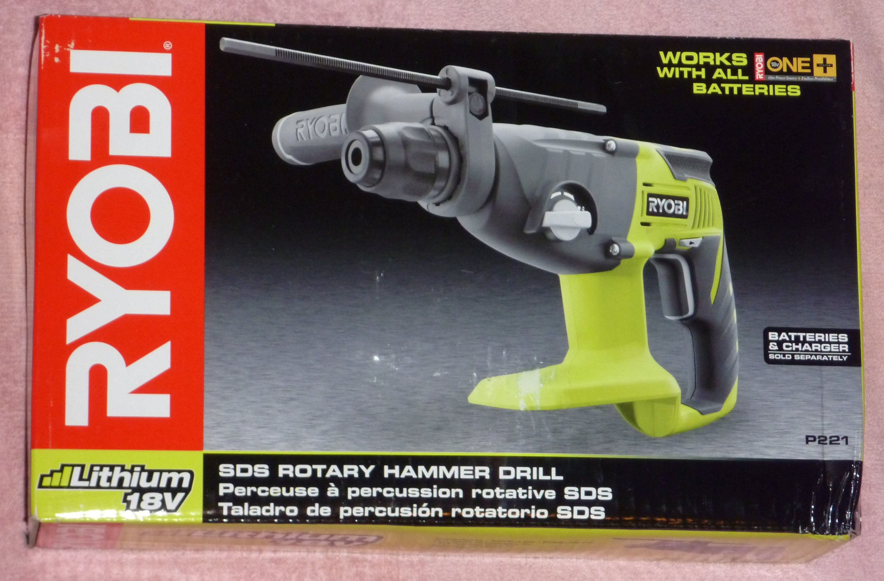 Ryobi One+ P221 18v Cordless SDS Hammer Drill NEW! eBay