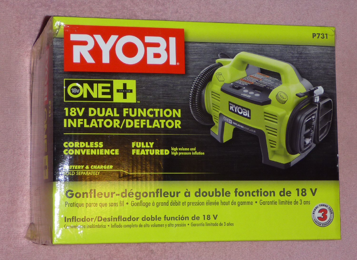 Ryobi One+ 18v P731 Cordless Green Inflator NEW IN BOX! | eBay