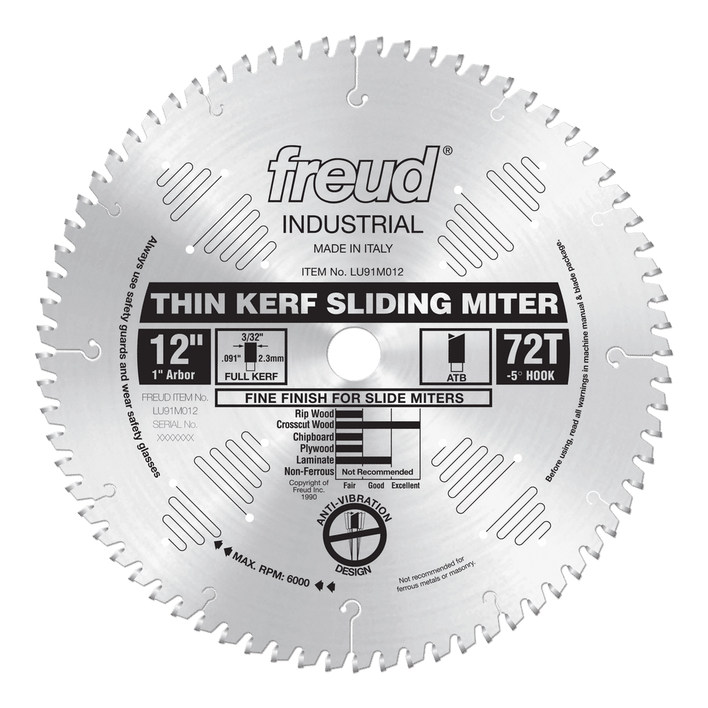 12" Thin Kerf Sliding Compound Miter Saw Blade Tool Doctor Tool