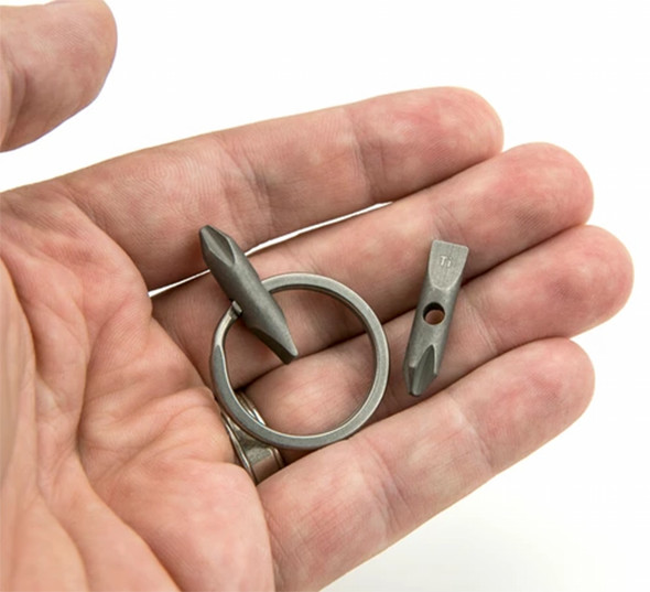 Kickstarter Titanium Screwdriver Bit and Key Ring