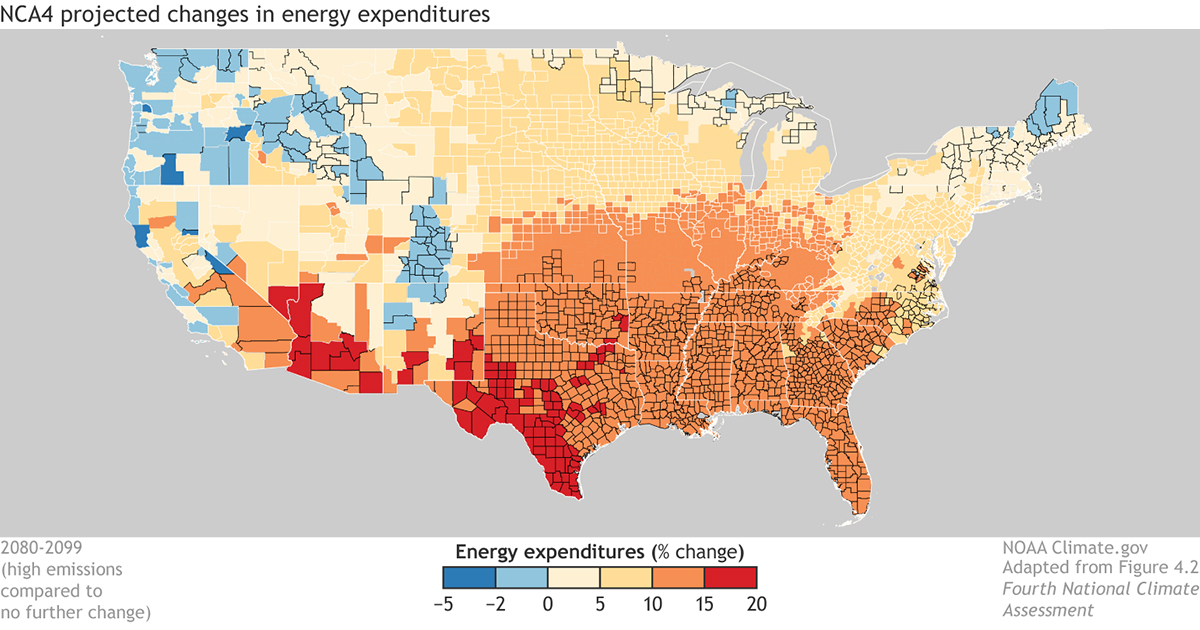 Climate Change Resilience Map Projected Changes in Energy Expenditures U.S. Climate Resilience Toolkit