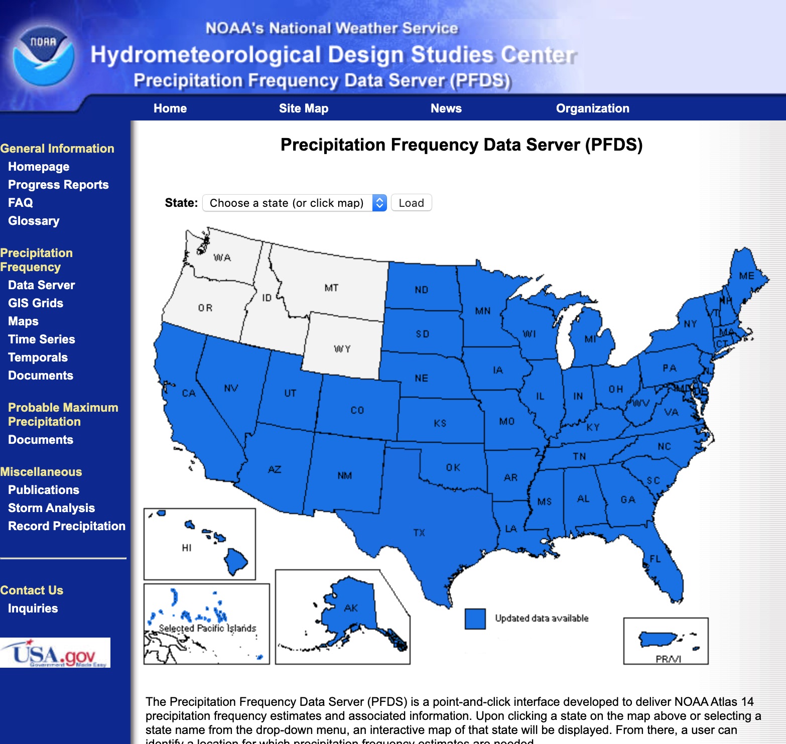 NOAA Atlas 14 Precipitation Frequency Data Server U.S. Climate