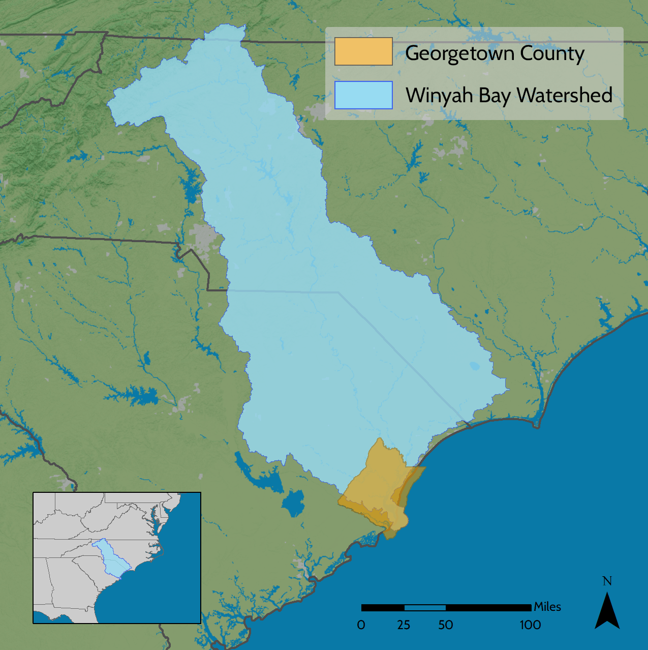 The Winyah Bay Watershed and County, SC U.S. Climate