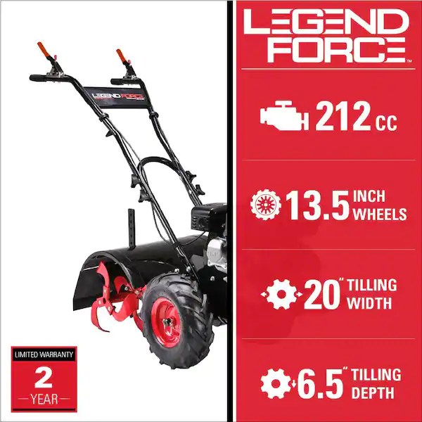 Legend Force 20 Inch 212 cc Gas Rear Tine Garden Tiller – Tool Mart Inc.