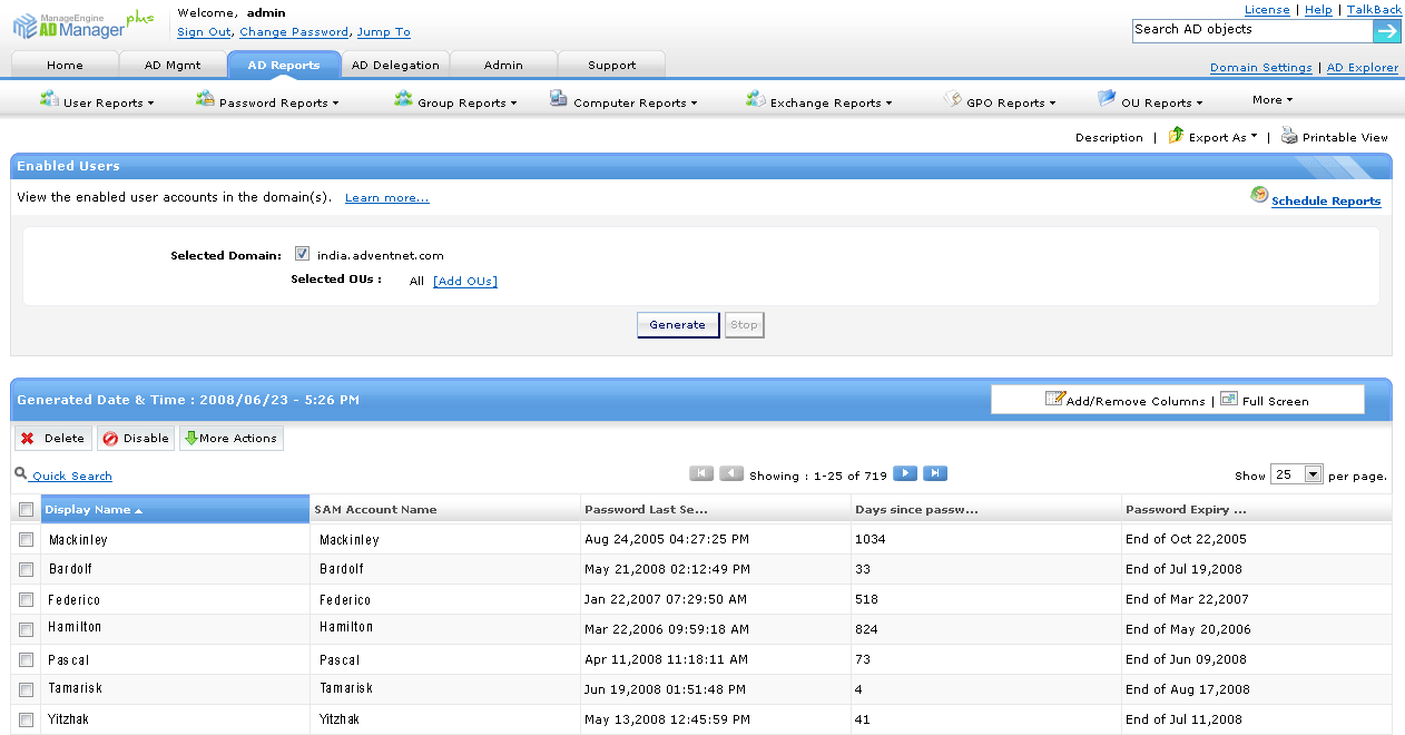 Active Directory User Reports Comprehensive Reporting on Active Directory UsersWindows, User