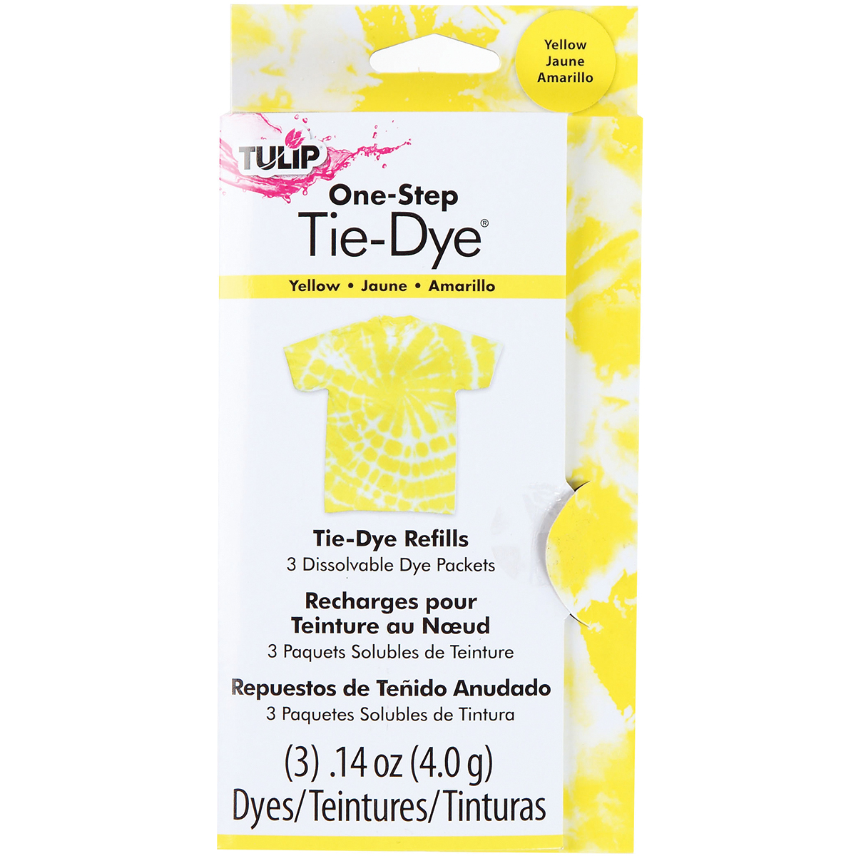Tulip OneStep TieDye Refill .13oz 3/PkgYellow, TFDRF29036