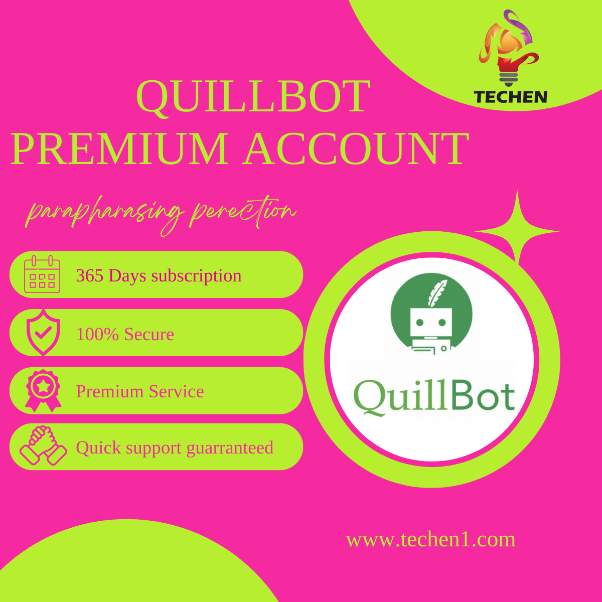 Quillbot Premium Account 12 Months Techen