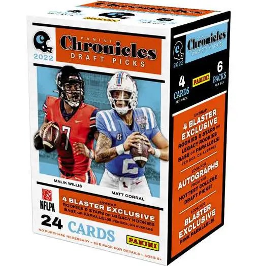 NFL Panini 2022 Chronicles Draft Picks Football Trading Card BLASTER