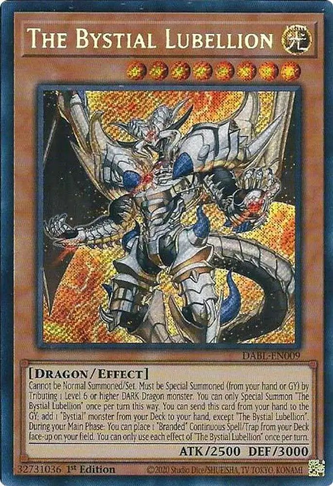 YuGiOh Darkwing Blast Single Card Secret Rare The Bystial Lubellion