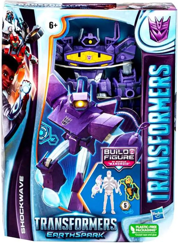 Transformers Earthspark Build Dr. Meridian Mandroid Shockwave Deluxe